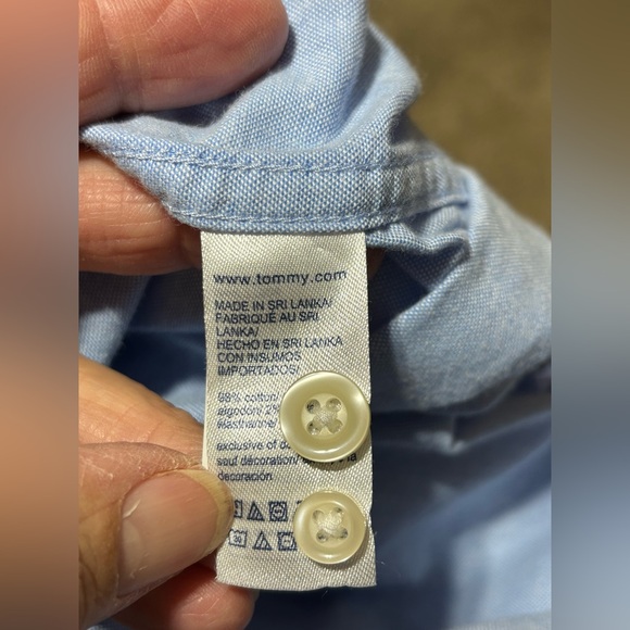 TOMMY HILFIGER XL Regular Fit Stretch long sleeve button front shirt Blue - Picture 8 of 8